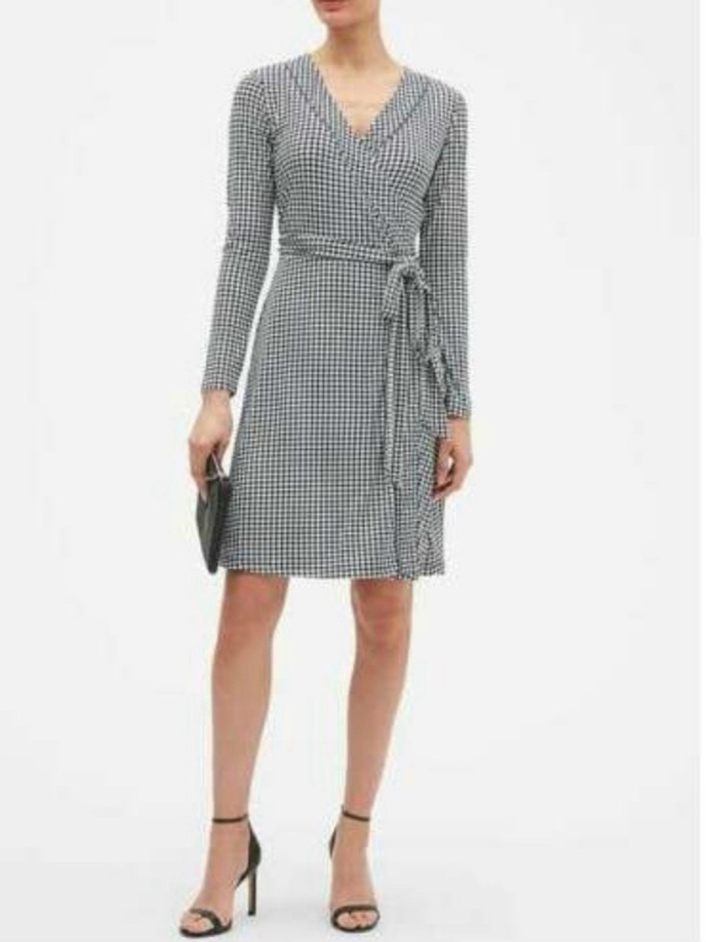 Banana Republic Navy and White Elephant Print Wrap Midi Dress NWT